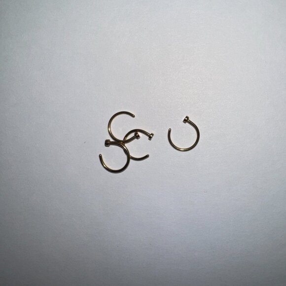 3/8 20 Gauge Gold Titanium Plated Hoop Nose Rings - Picture 6 of 7